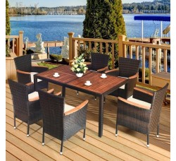 Комплект плетеной мебели AFM-460B 150x90 Brown (6+1) Комплект плетеной мебели AFM-460B 150x90 Brown (6+1)
