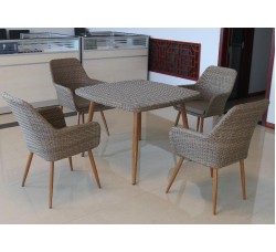 Комплект плетеной мебели T368 Y360B-W65 Light Brown (4+1) Комплект плетеной мебели T368 Y360B-W65 Light Brown (4+1)